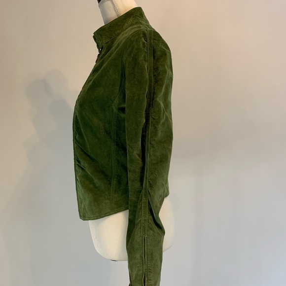Aldo Sage Green Suede Moto Jacket Size Large - Picture 10 of 16